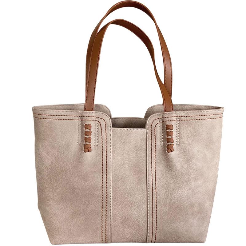 New Fashion Atmosphere Simple Tote Bag Retro Large Capacity Shoulder Portable Commuter Bag Women