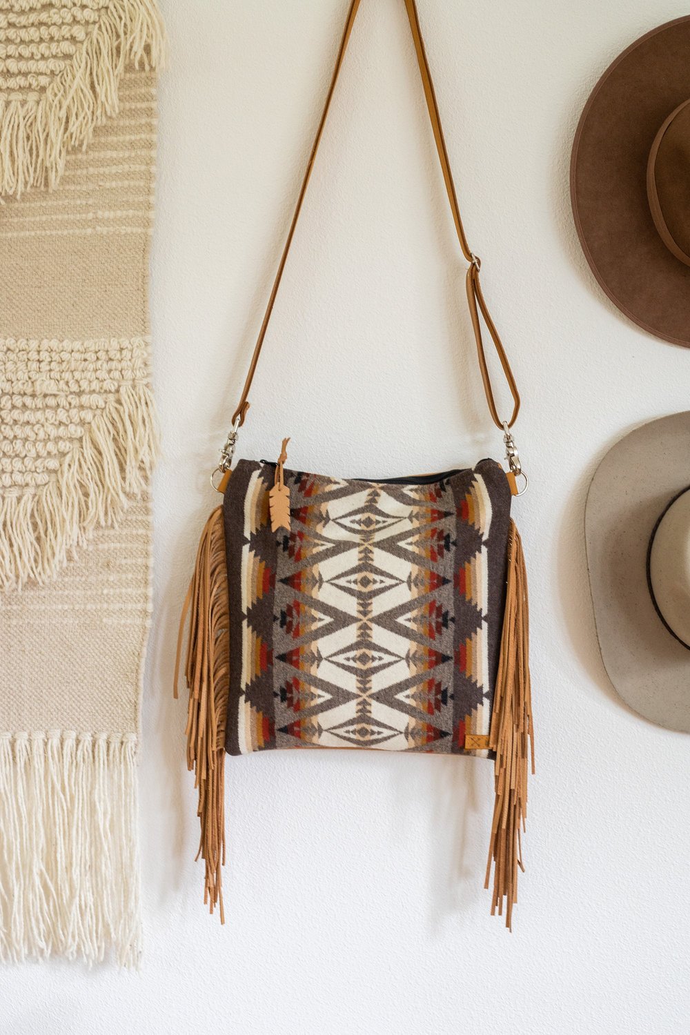 SOUTHWESTERN FRINGE BAG IN PACIFIC CREST + CARAMEL LEATHER