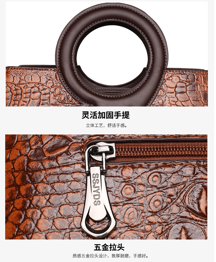 New Fashion Joker Banquet Retro Crocodile Single Shoulder Crossbody Bag