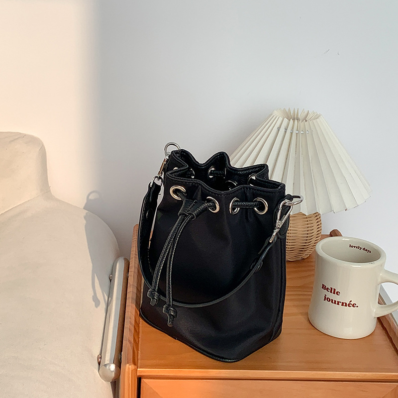 Drawstring Pleated Crossbody Shoulder Bag