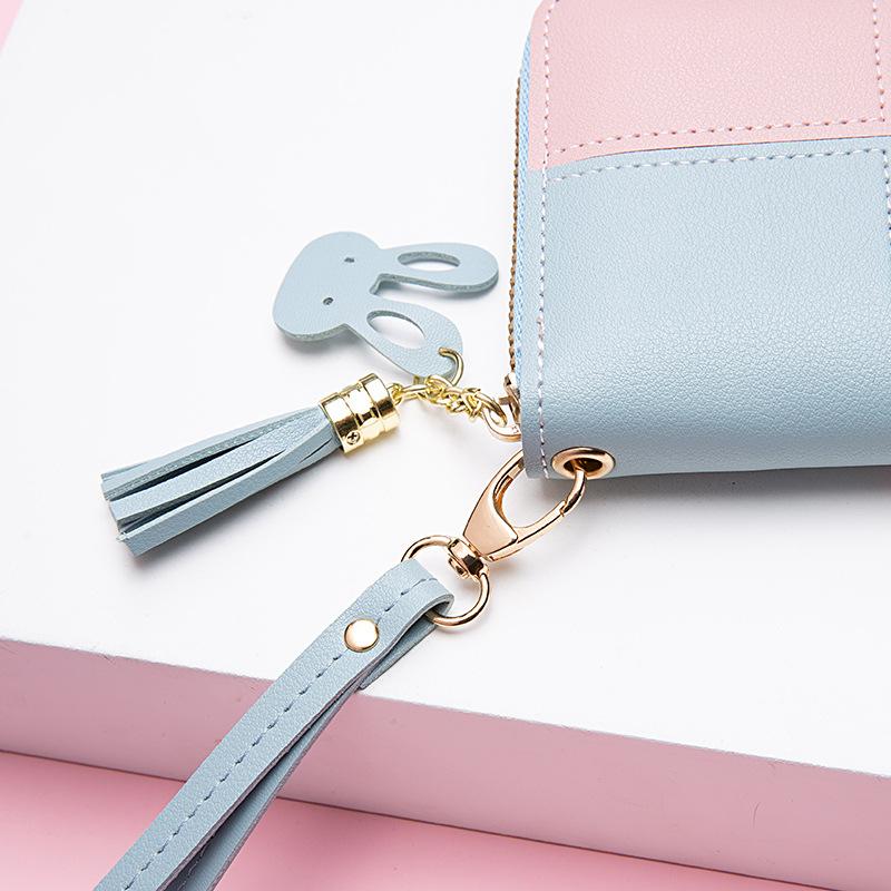 Fashion Wallet Long Girl Bag New Contrast Zipper Carry Wallet Card Bag