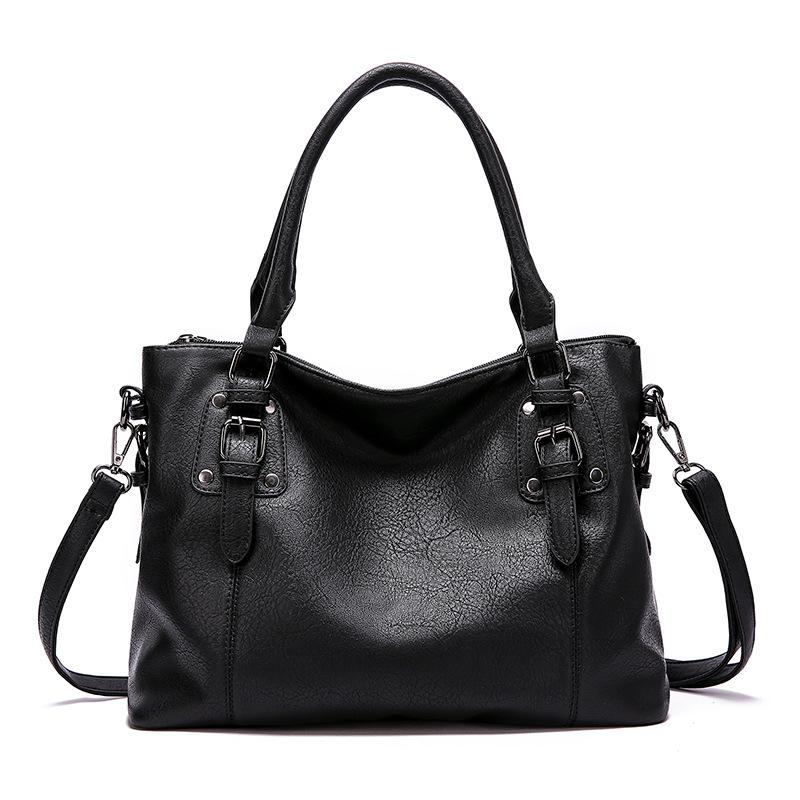 Retro simple shoulder bag large capacity texture handbag