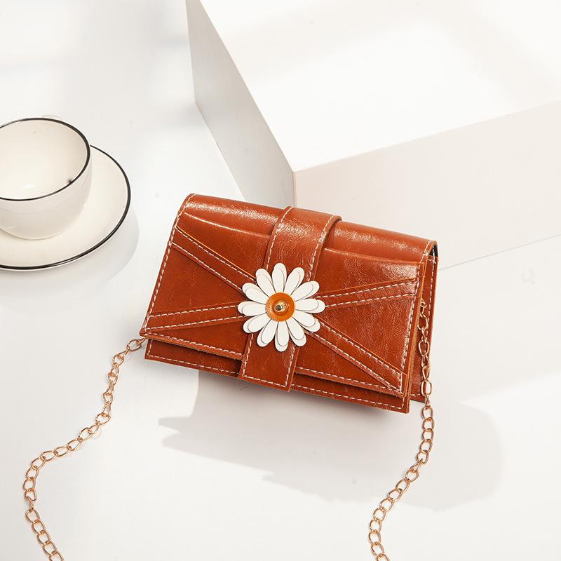 The New Tide Daisy Shoulder Diagonal Small Square Bag Ladies Joker Hand Bag Fashion Women's Bag