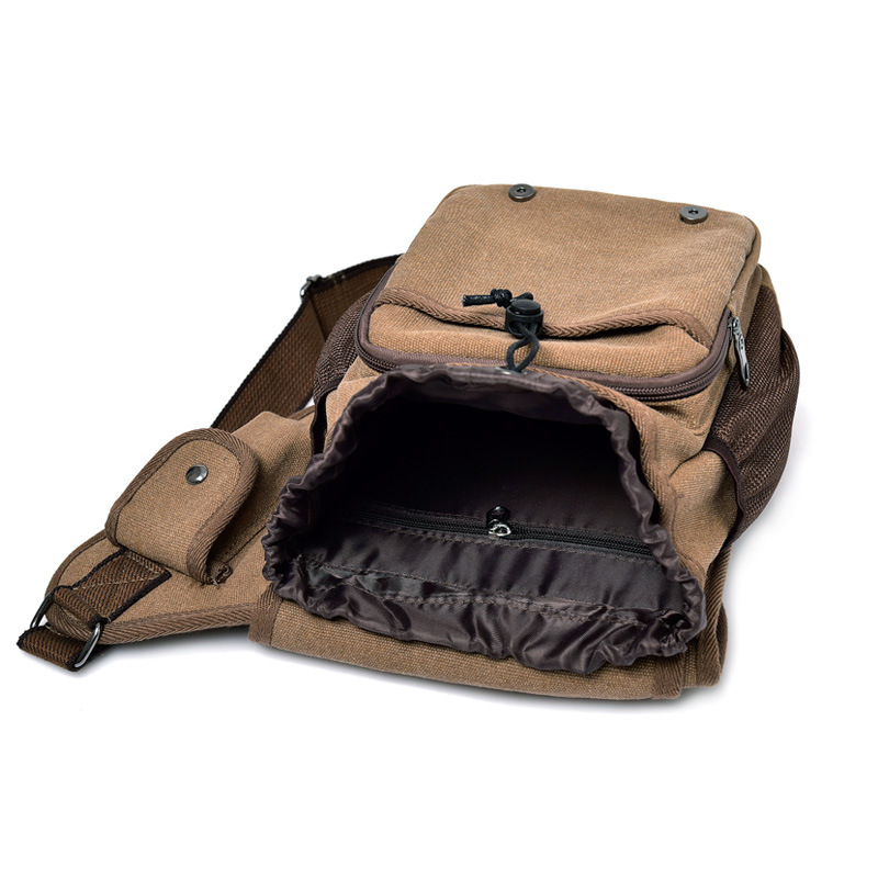 Retro Men's Bag Tooling Bag Shoulder Messenger Bag Travel Multi-compartment Messenger Bag