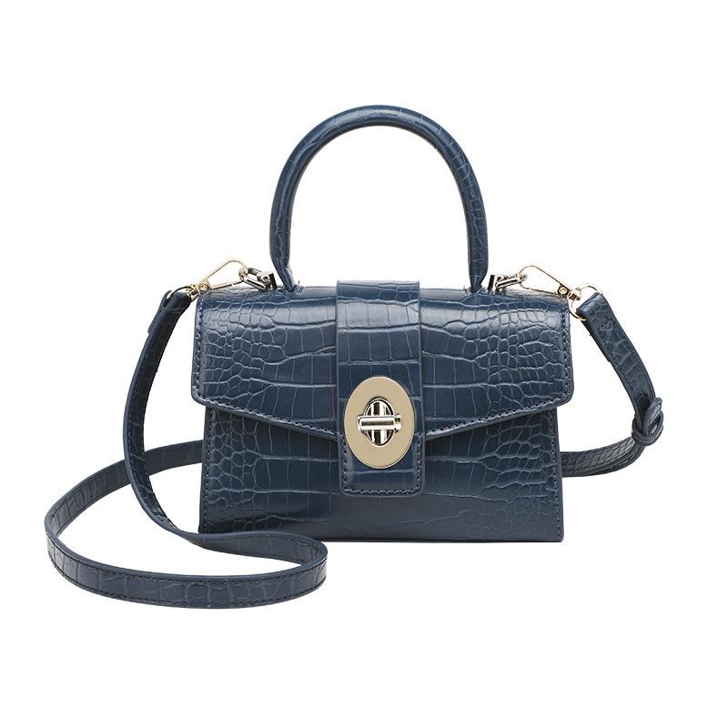 Retro Simple Small Square Bag Casual Handbag Stone Pattern Fashion Foreign Style Shoulder Messenger Bag Ladies Bag