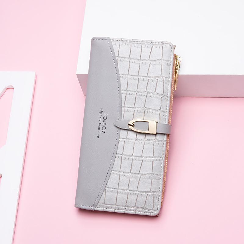Fashion Wallet Long Girls New Stone Zipper Carry Wallet Card Bag