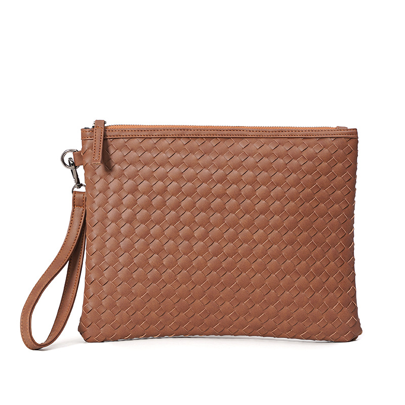 Men's Light Business Horizontal Hand-woven Hand-held File Bag