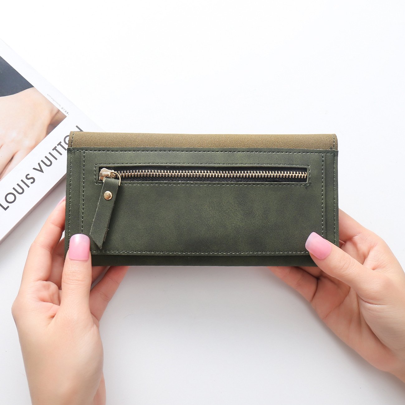 All-match stitching long card holder Multi-card position  bag