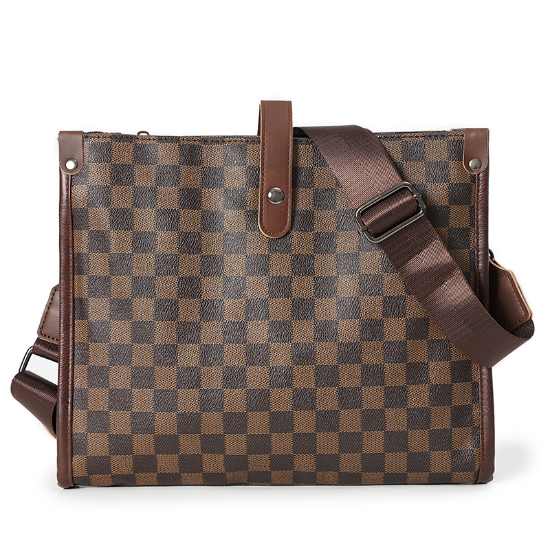 2023 New Men's Check Commuter Shoulder Crossbody Bag