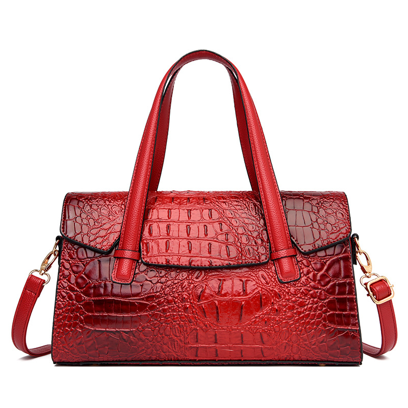 Ladies Fashion Crocodile Large Shoulder Crossbody Tote