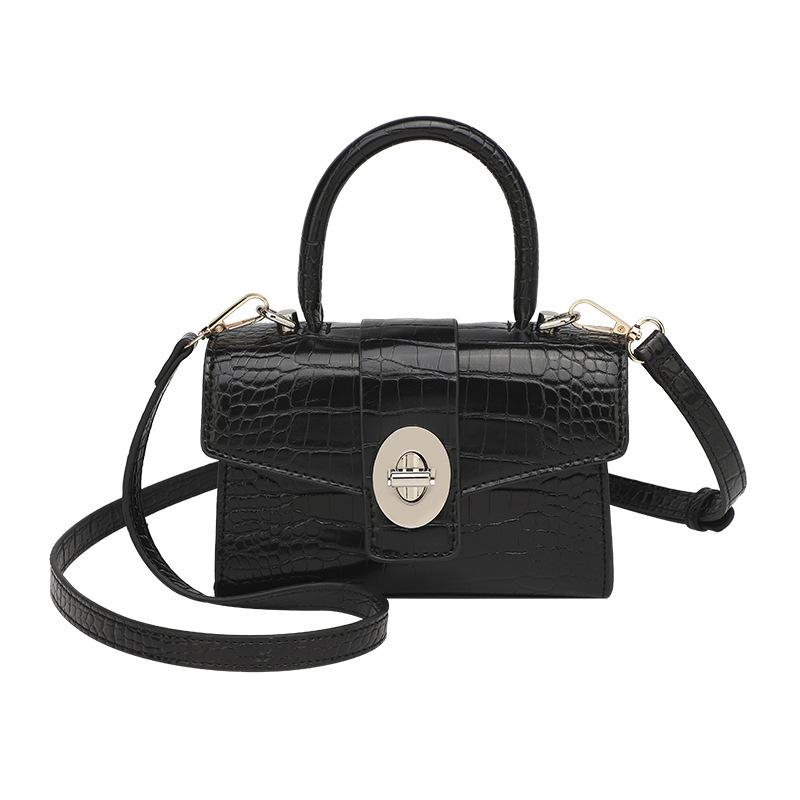 Retro Simple Small Square Bag Casual Handbag Stone Pattern Fashion Foreign Style Shoulder Messenger Bag Ladies Bag