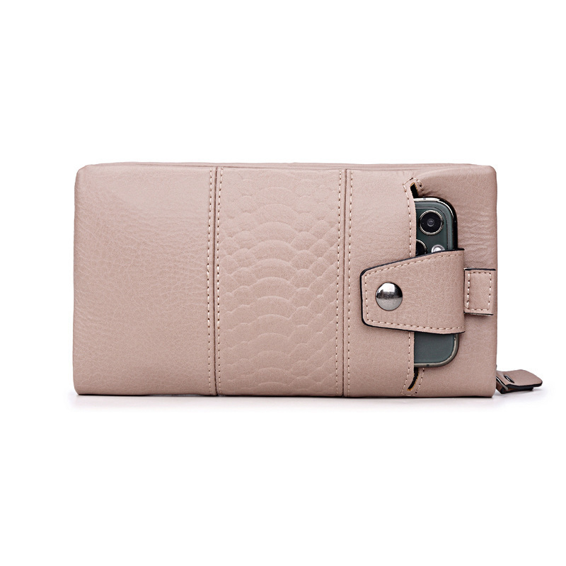 Soft Leather Zipper Long Wallet Multifunctional Retro Ladies Clutch