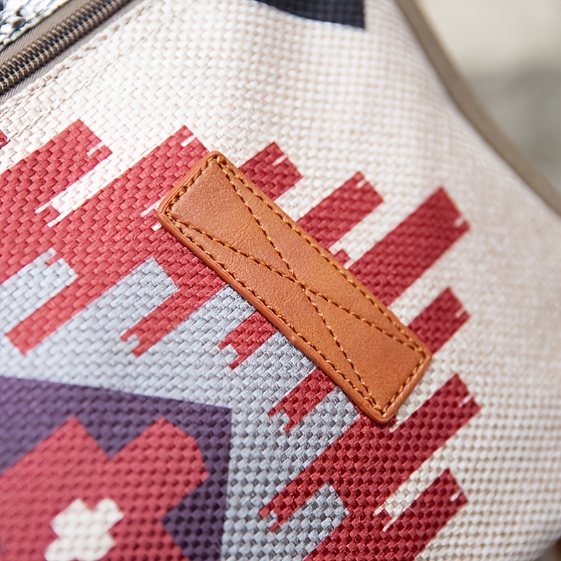 Boho Ethnic Patterned Tote Bag, Geometric Shoulder Bag, Crossbody Bag