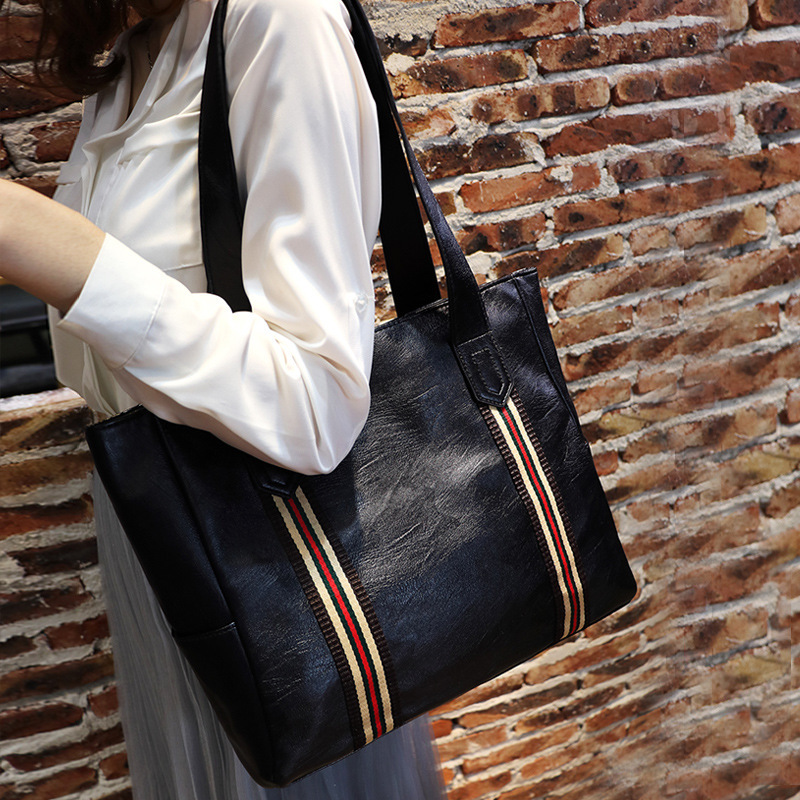 Soft Leather Large-Capacity Tote