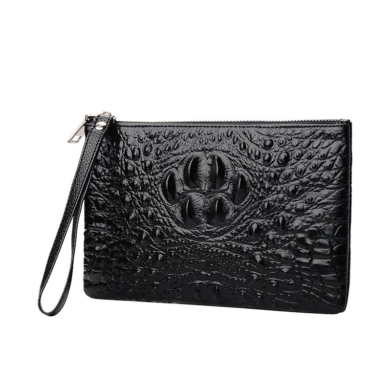 Thin Top Leather Men's Crocodile Leather Wallet Bag