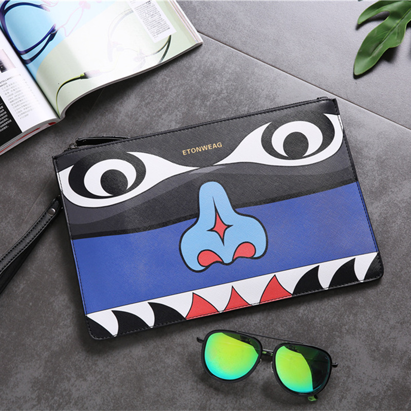 Original Design Personality Fashion Leather Street Fashion Young Men's And Women's Clutch Bag