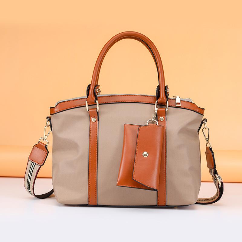 New Women's Bag Fashion Oxford Cloth Contrast Ladies Handbag Shoulder Bag