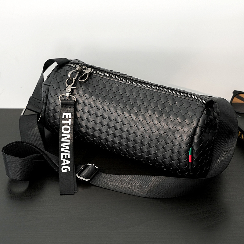 Fashion High Quality Hand-woven Street Couple Cylinder Bag