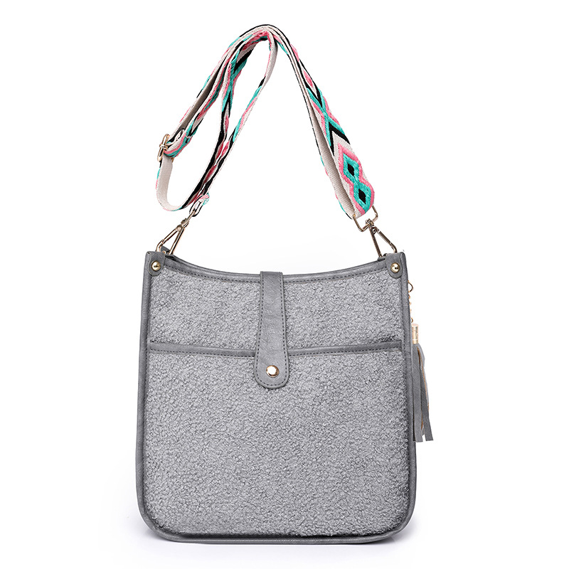 Women Plush Crossbody Bags Shoulder Bucket Bags