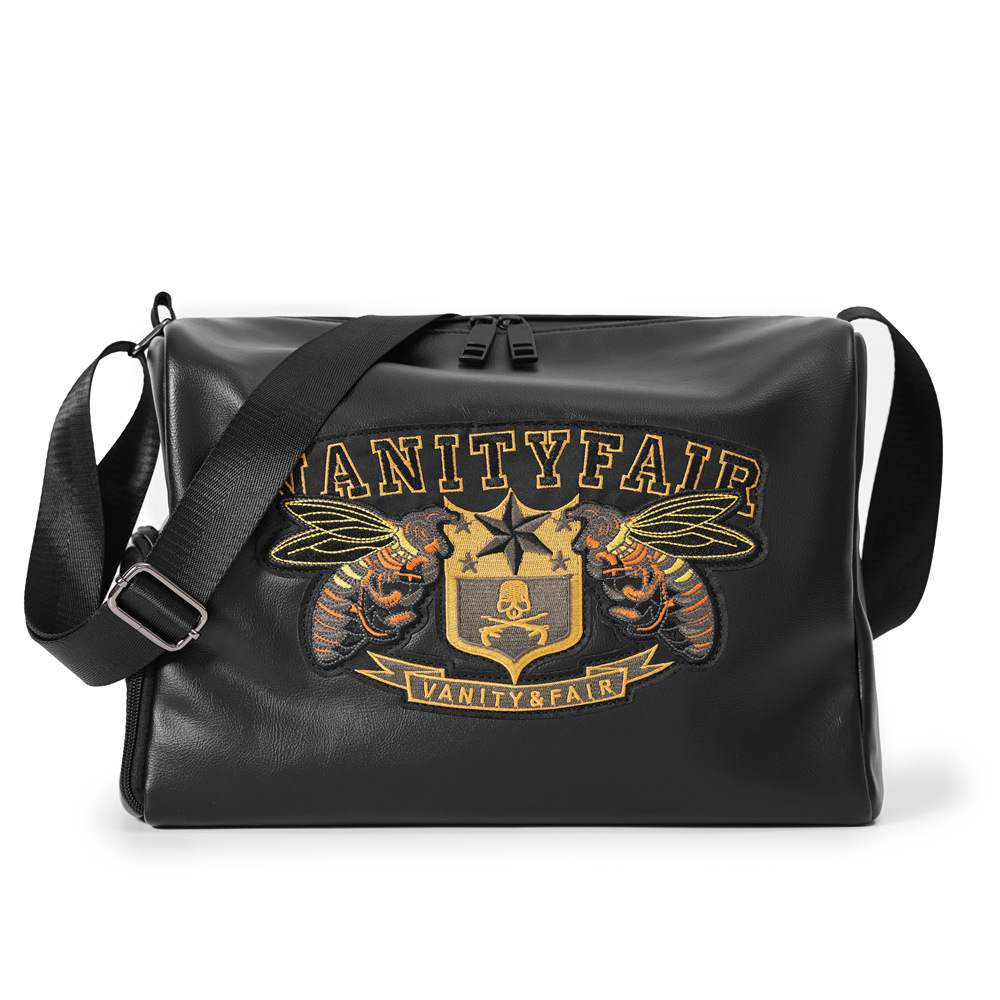 Bee Embroidered Pattern With Shoe Position Dry And Wet Separation Fitness Travel Bag