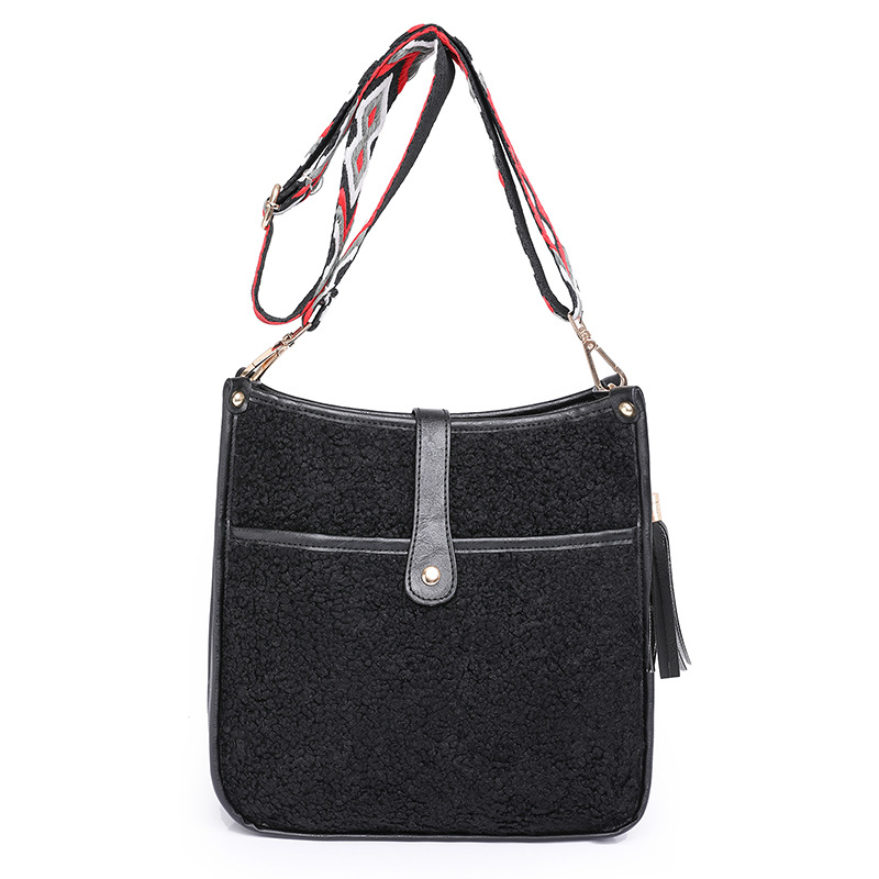 Women Plush Crossbody Bags Shoulder Bucket Bags