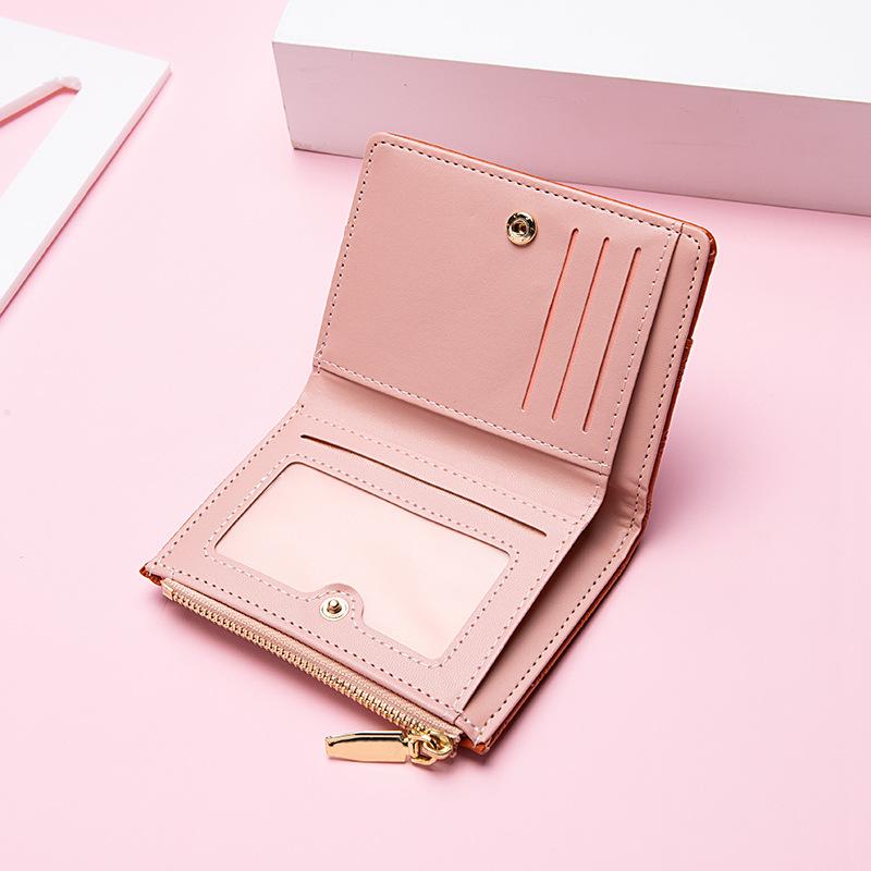 Fashion Simple Women's Small Wallet Short Zipper Folding Embossed Women's Wallet