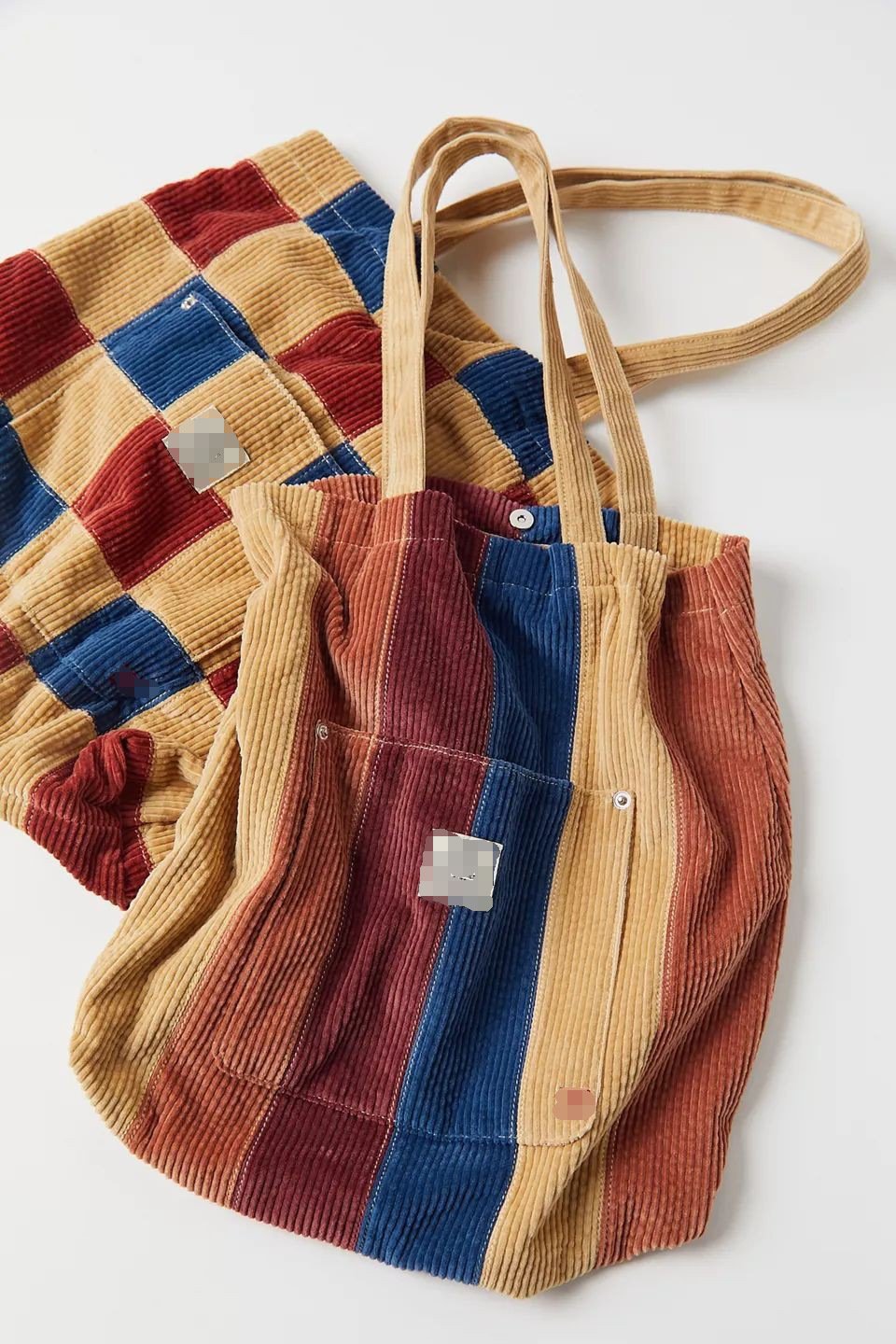 Fall/winter New Corduroy Block Tote Women's Bag Shoulder Bag Fashion Women's Bag