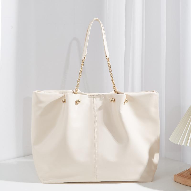 Women's Bag 2022 New Tide Soft Leather Tote Bag Large Capacity Small Texture College Students Class Portable Shoulder Bag