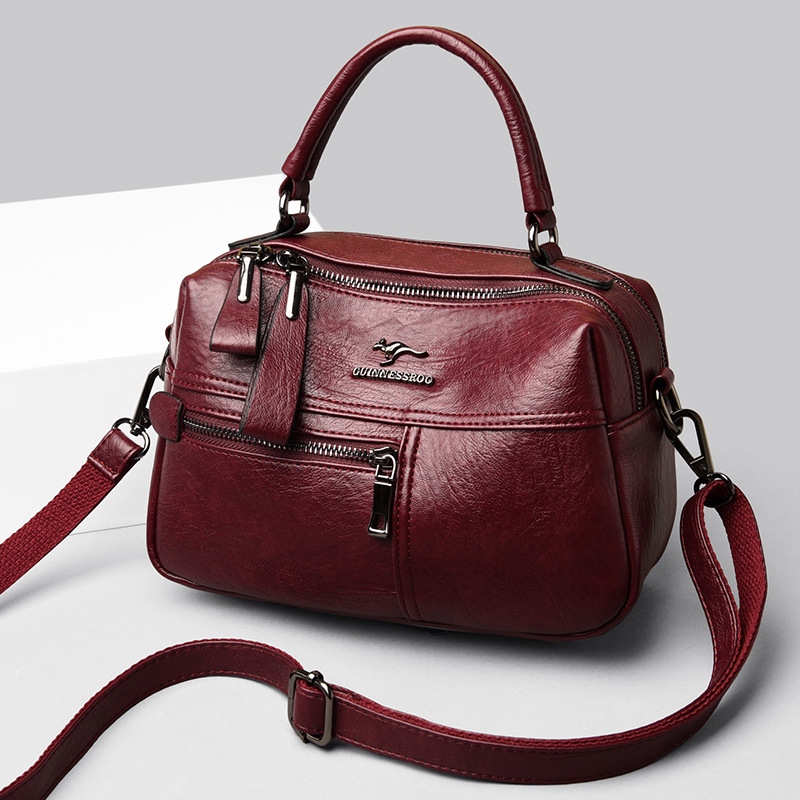 Simple One-Shoulder Crossbody Bag Soft Leather