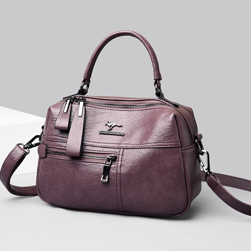 Simple One-Shoulder Crossbody Bag Soft Leather