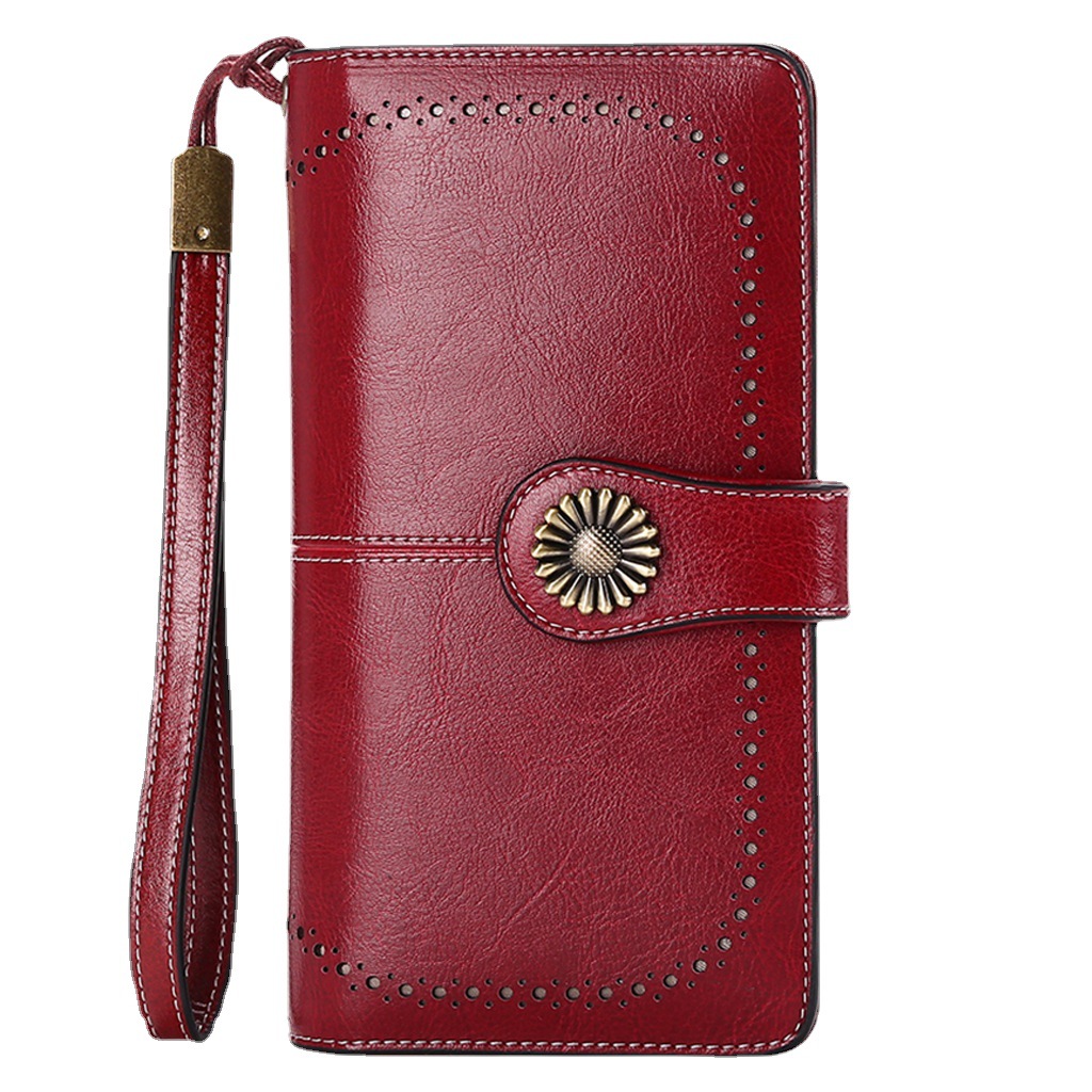 Long Zip Leather Ladies Wallet