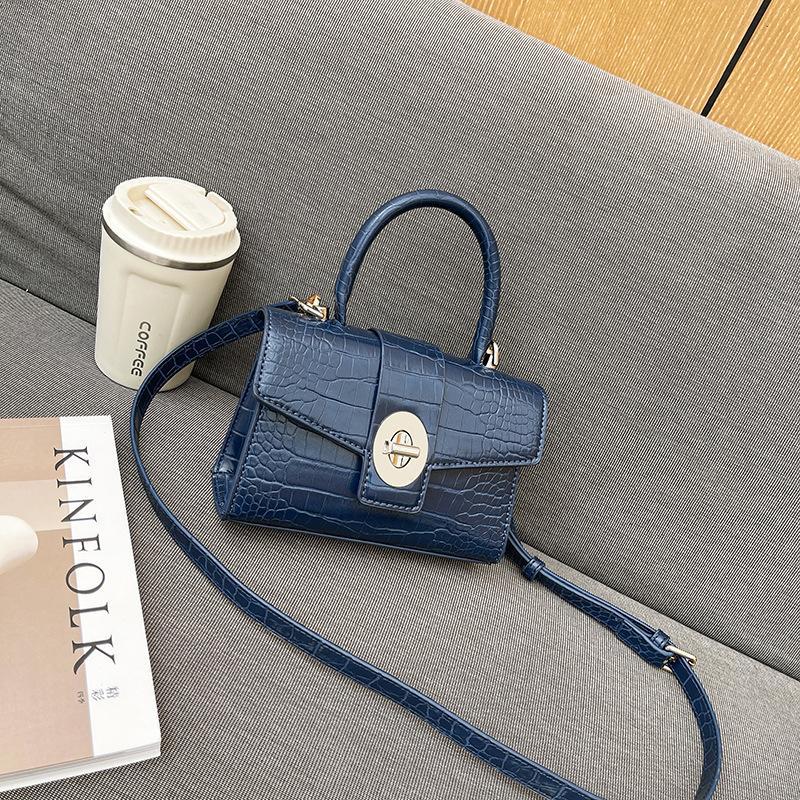 Retro Simple Small Square Bag Casual Handbag Stone Pattern Fashion Foreign Style Shoulder Messenger Bag Ladies Bag