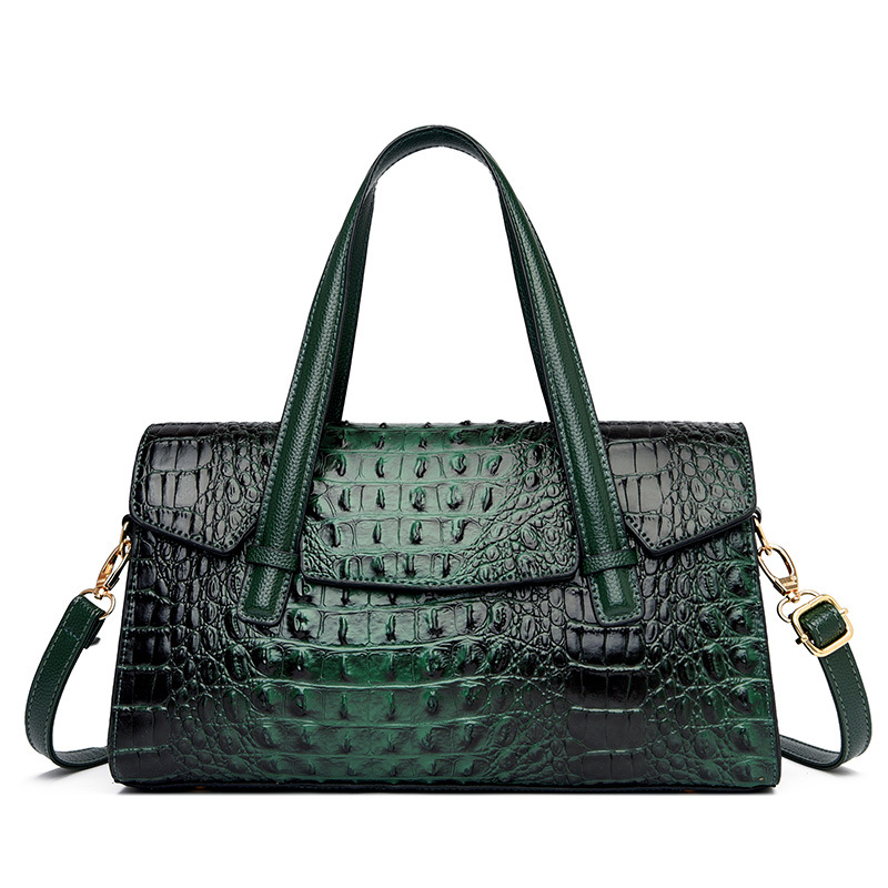 Ladies Fashion Crocodile Large Shoulder Crossbody Tote