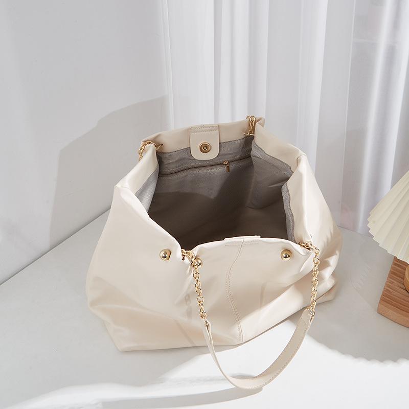 Women's Bag 2022 New Tide Soft Leather Tote Bag Large Capacity Small Texture College Students Class Portable Shoulder Bag