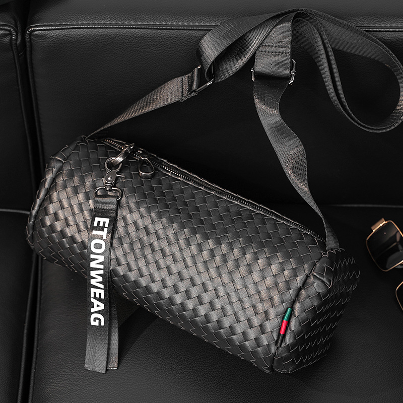 Fashion High Quality Hand-woven Street Couple Cylinder Bag