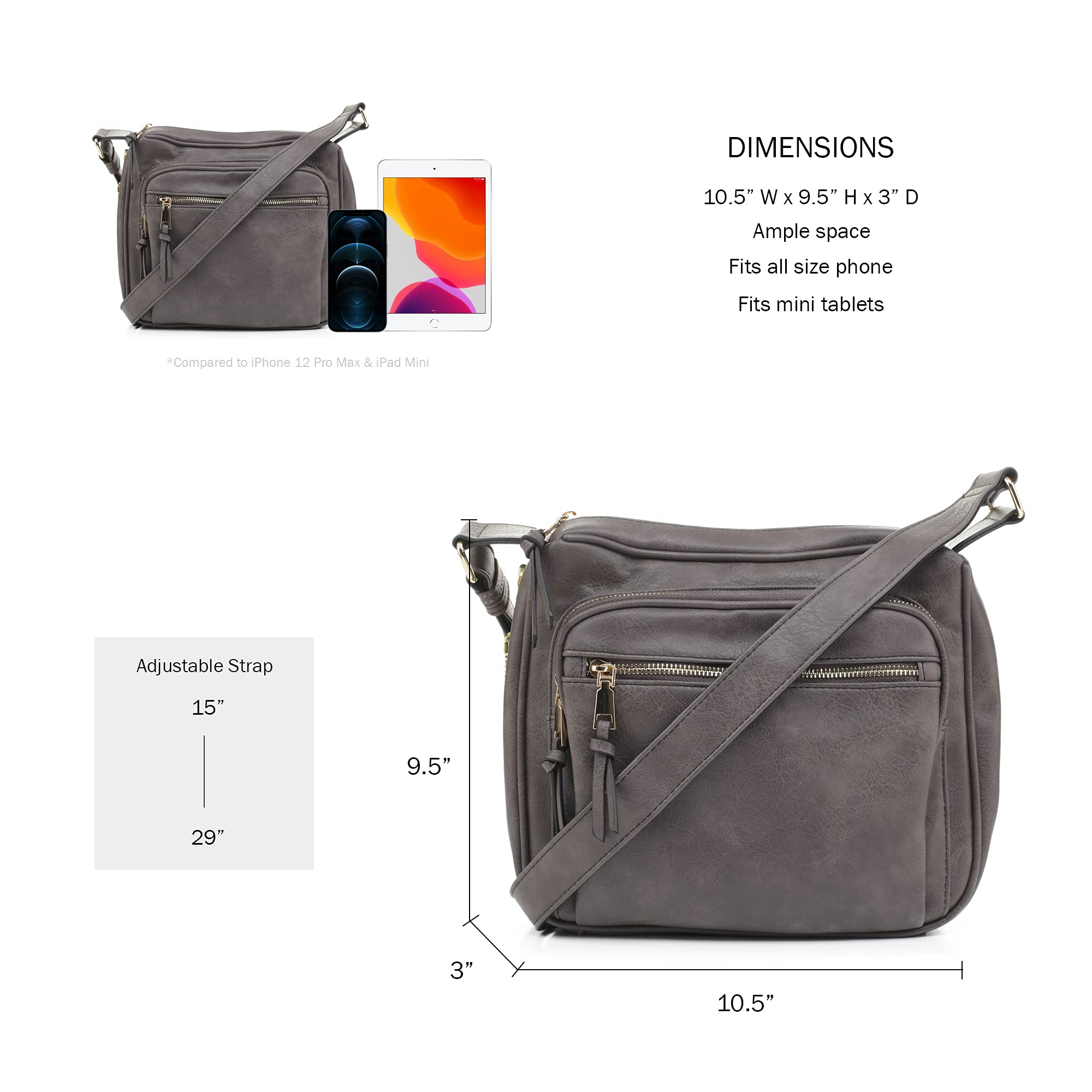 Concealed Crossbody RFID Blocking Lock Firearm Removable Holster-Grey