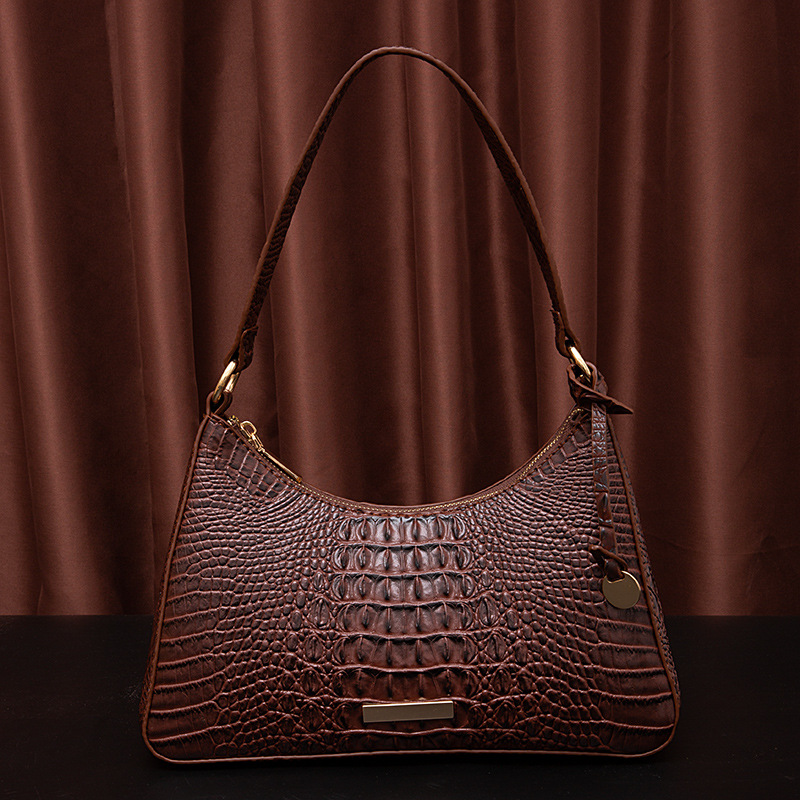 Vintage Brahman Bump Crocodile Portable Underarm Bag