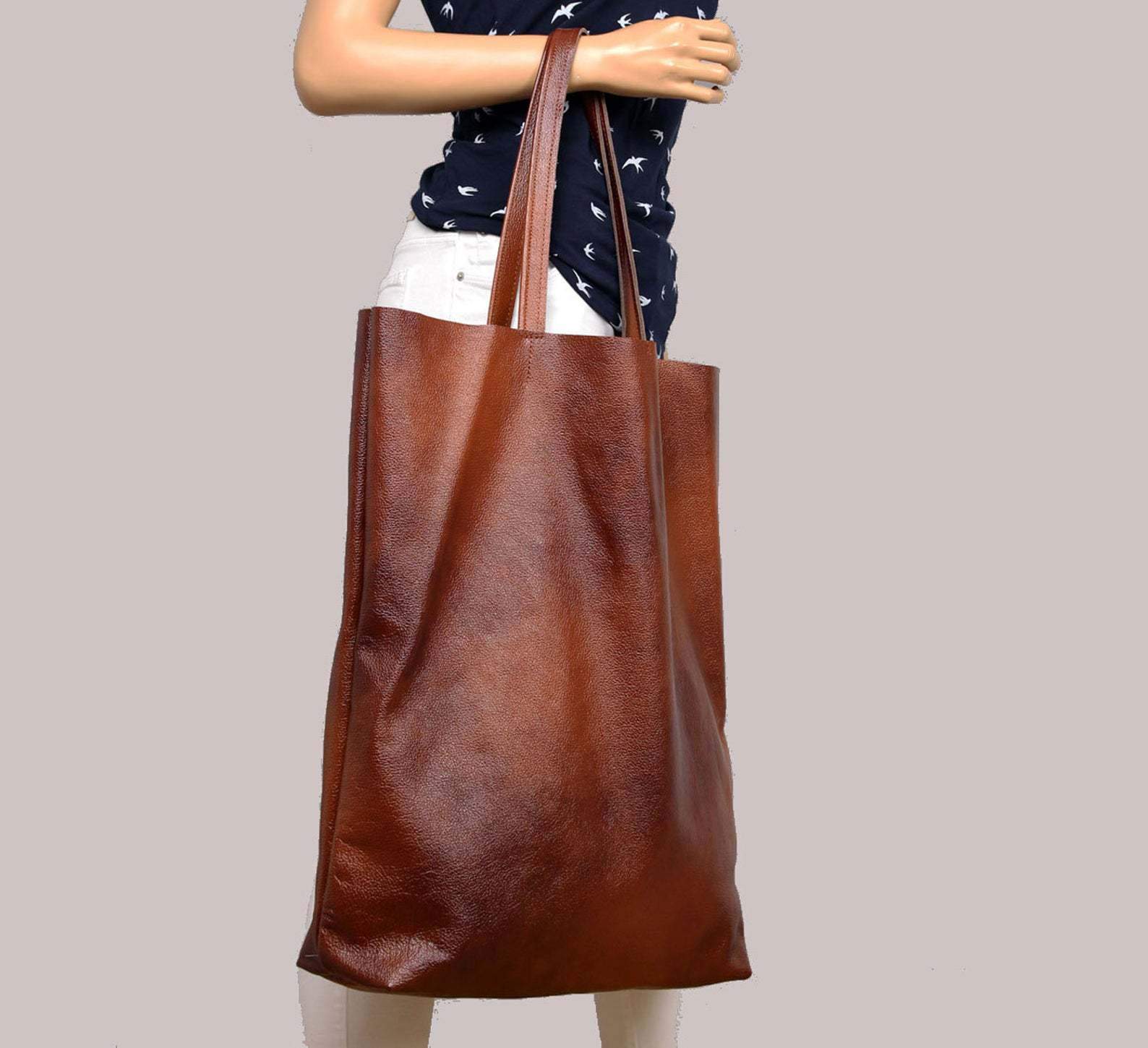 Retro New Tote Bag Large Capacity Vest Single Shoulder Portable Oil Wax Soft Lady Bag