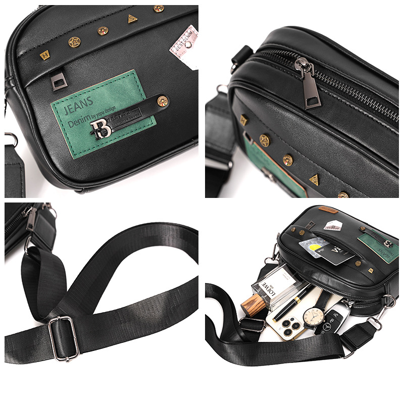 New Fashion Personality Rivet Couple Single Shoulder Small Square Bag