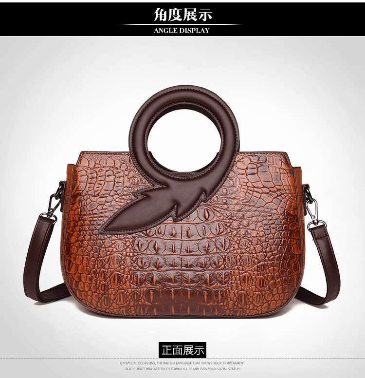 New Fashion Joker Banquet Retro Crocodile Single Shoulder Crossbody Bag