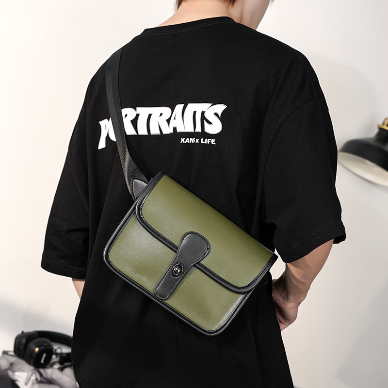 Trendy Simple Retro Men's Back Slung Small Square Bag