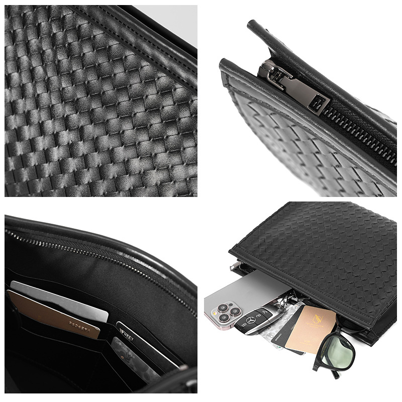 Men's High Quality Hand-woven Joker Horizontal Envelope Bag