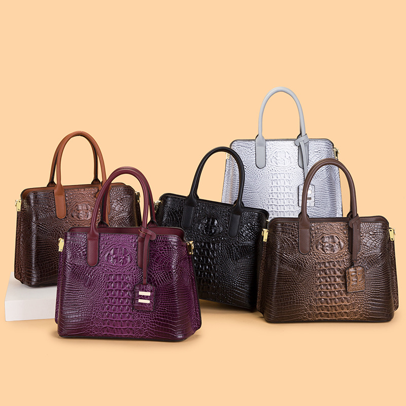 Crocodile Simple Temperament Large Capacity Ladies Handbag
