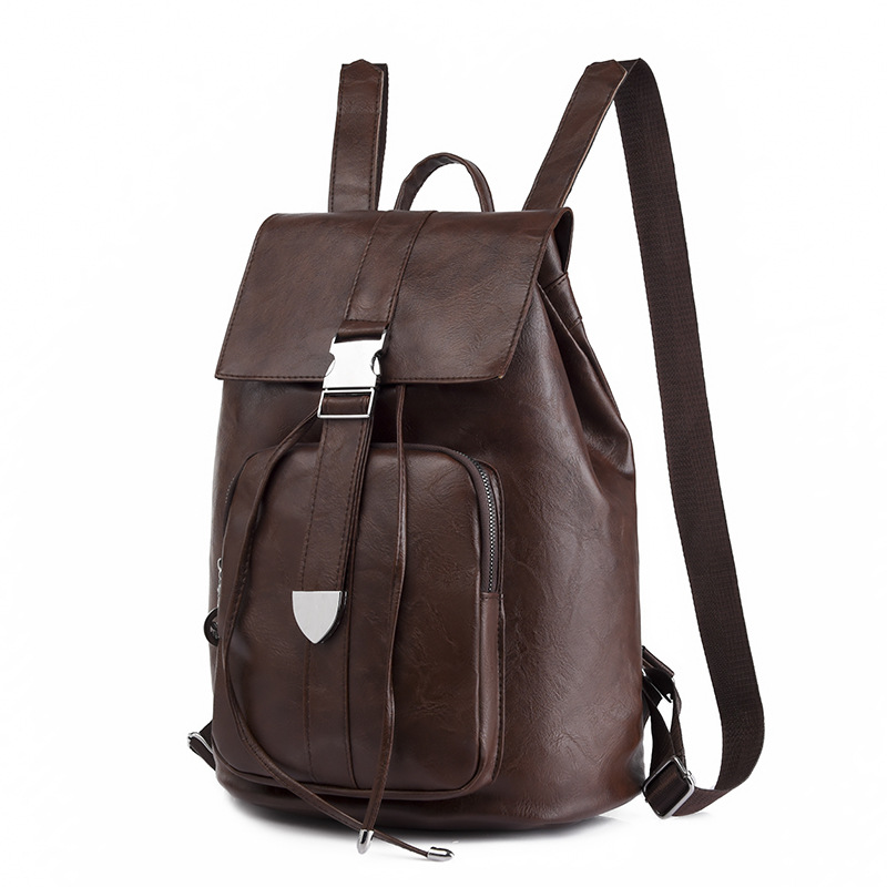 Soft Leather Double Shoulder Casual Simple Bag