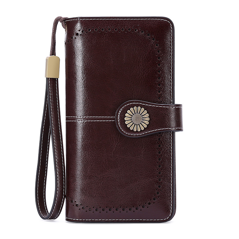 Long Zip Leather Ladies Wallet