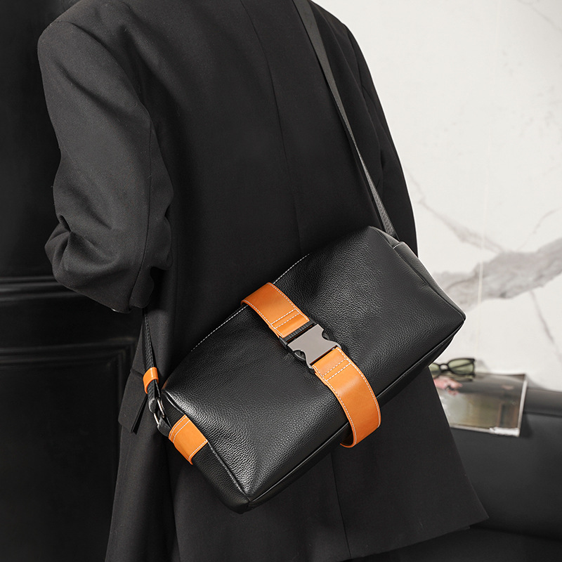 High Quality Personalized Men's Soft Leather Single Shoulder Crossbody Bag
