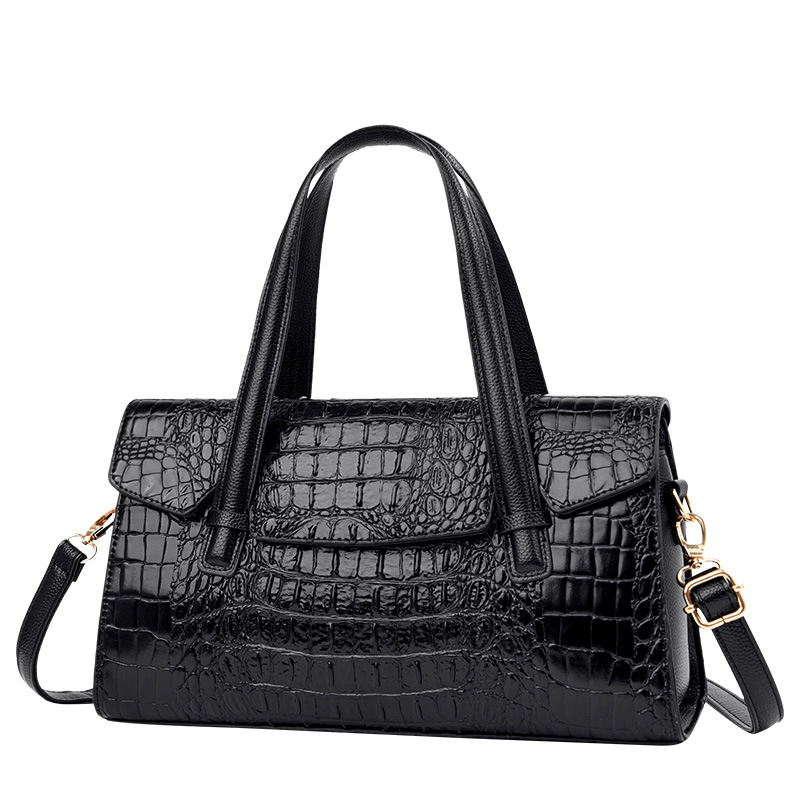 Ladies Fashion Crocodile Large Shoulder Crossbody Tote