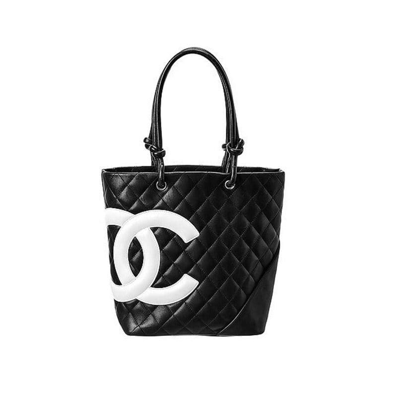 Chanel Black Quilted Lambskin Leather Medium Cambon Tote - SILKROAD