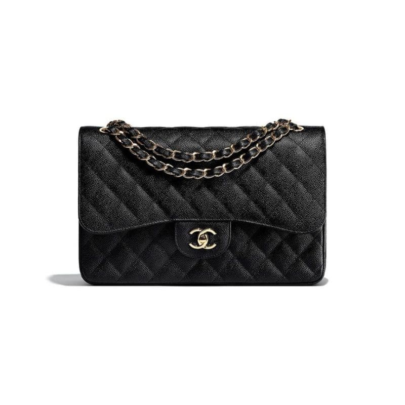 CHANEL LARGE CLASSIC HANDBAG Grained Calfskin & Gold Metal - SILKROAD