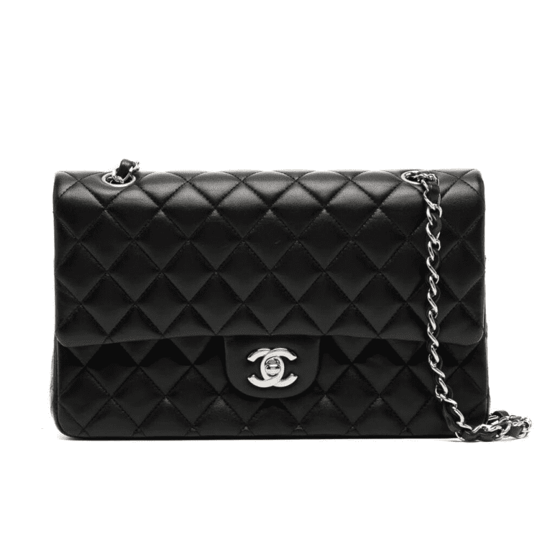 CHANEL CLASSIC HANDBAG Lambskin & Silver Metal - SILKROAD